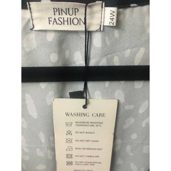 Fashion Women Stretch Plus Size Dress 24W Black Gray Cheetah Prt Church Work D6 - Picture 2 of 10